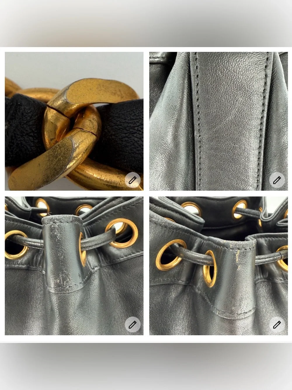 🖤💛CHANEL Black Lambskin Bucket Bag with Gold Chain W/Dust Bag and Entrupy COA